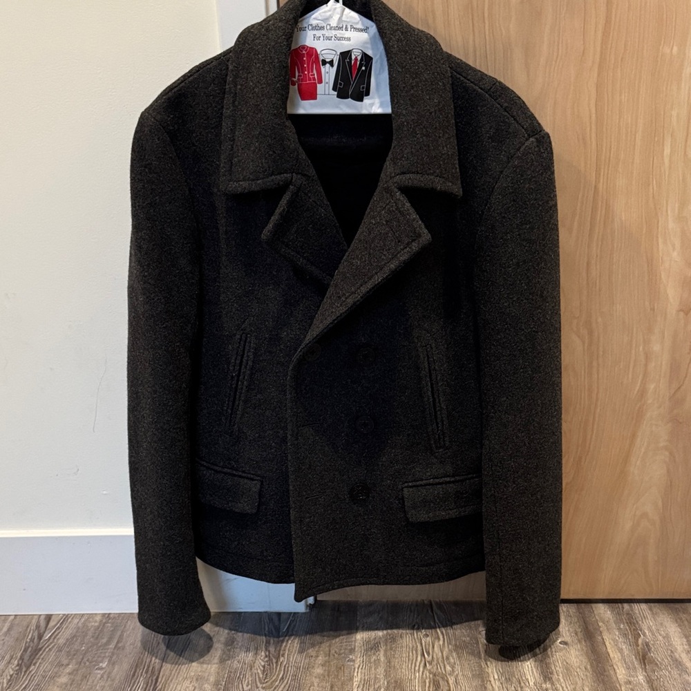 All Saints Dark Wool Pea Coat